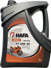 Charger l'image dans la galerie, Huile Moto HAFA Biway Motor 4T 10W40 5 Litres Semi-Synthétique 4 Temps (Copie)