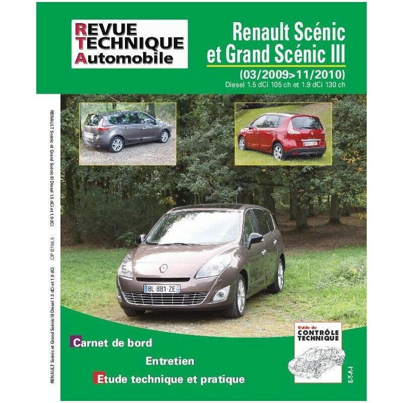 Revue Technique Automobile RTA B756.5 Renault Scenic et Grand Scenic III