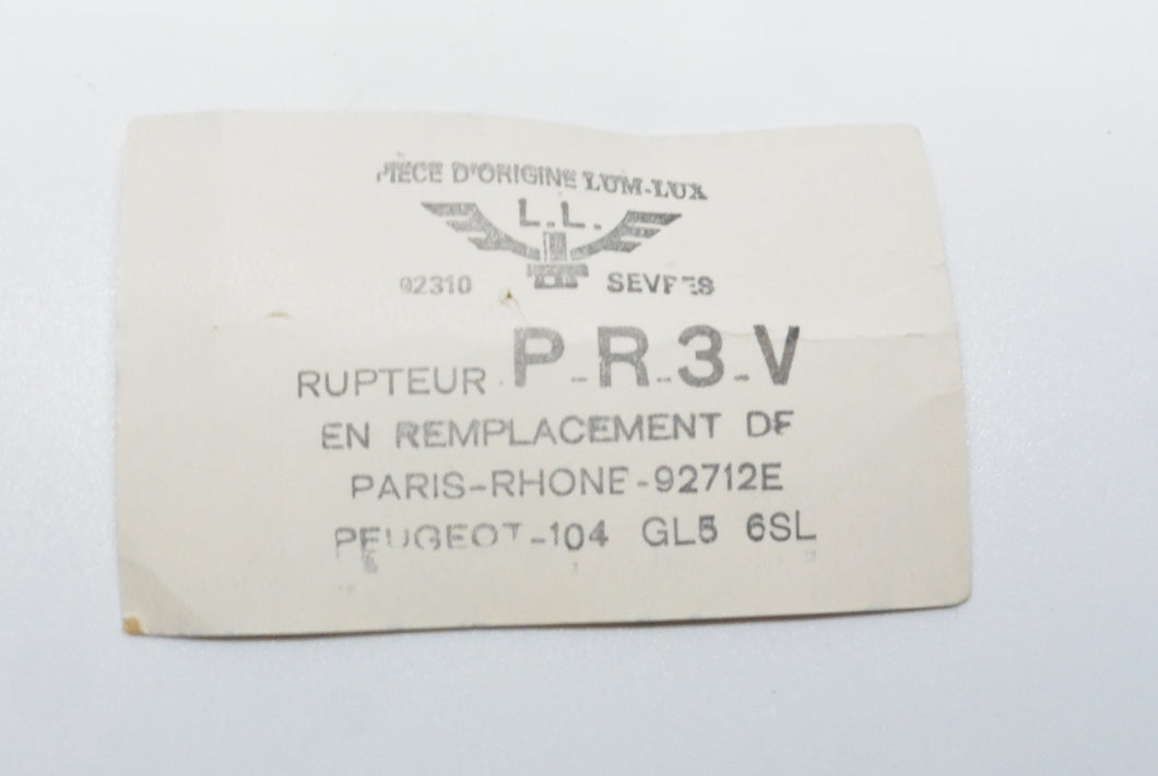 Rupteur jeu de contact remplace Paris-Rhone 92712E pour Peugeot 104 Renault 17..