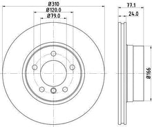 Charger l&#39;image dans la galerie, 2x Disques de freins Pagid 54225 pour BMW 5/Touring  8DD 355 109-901
