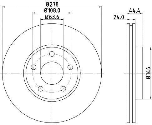 2x Disques de freins Pagid 54248PRO pour Ford Tourneo Connect