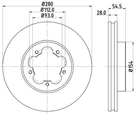 2x Disques de freins Pagid 54518PRO pour Ford Transit  8DD 355 113-261