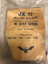 Charger l&#39;image dans la galerie, Jeu de balais (charbon) JX17 pour Fiat 500 600 1100 1200 1500 remplace 4017056

